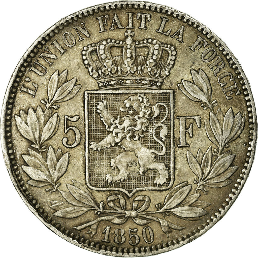 Coin, Belgium, Leopold I, 5 Francs, 5 Frank, 1850, VF(30-35), Silver, KM:17