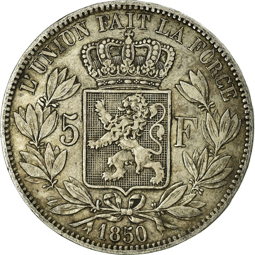Coin, Belgium, Leopold I, 5 Francs, 5 Frank, 1850, VF(30-35), Silver, KM:17