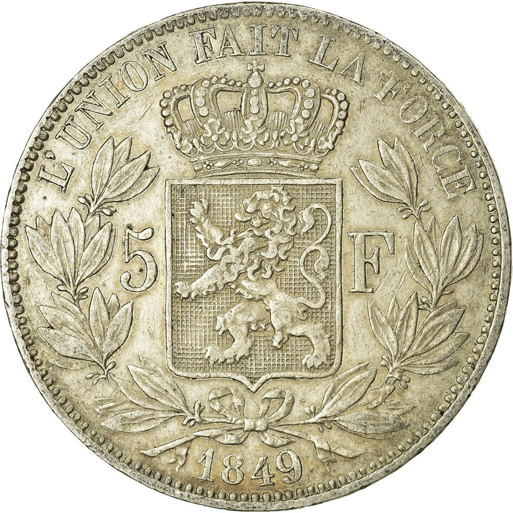 Coin, Belgium, Leopold I, 5 Francs, 5 Frank, 1849, VF(30-35), Silver, KM:17
