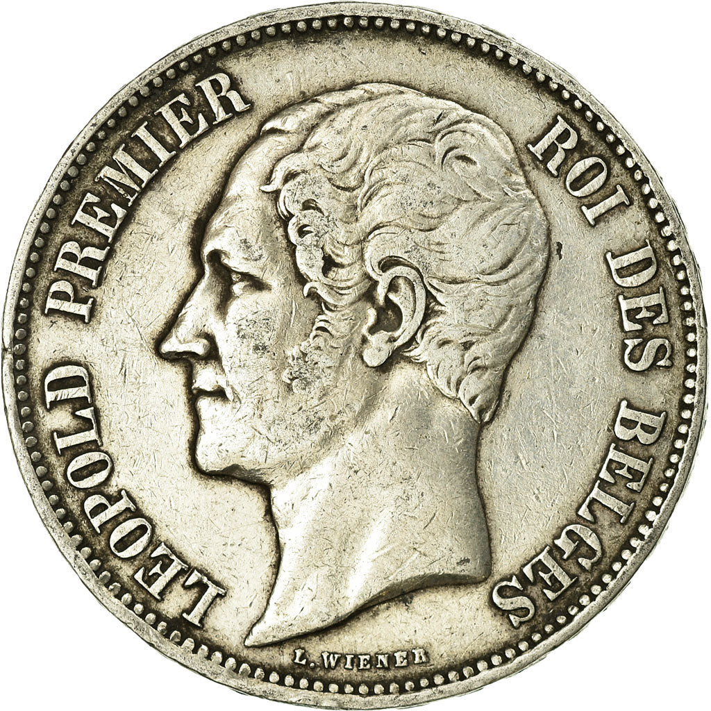 Moneta, Belgio, Leopold I, 5 Francs, 5 Frank, 1849, MB+, Argento, KM:17