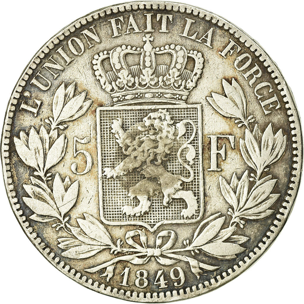 Coin, Belgium, Leopold I, 5 Francs, 5 Frank, 1849, VF(20-25), Silver, KM:17