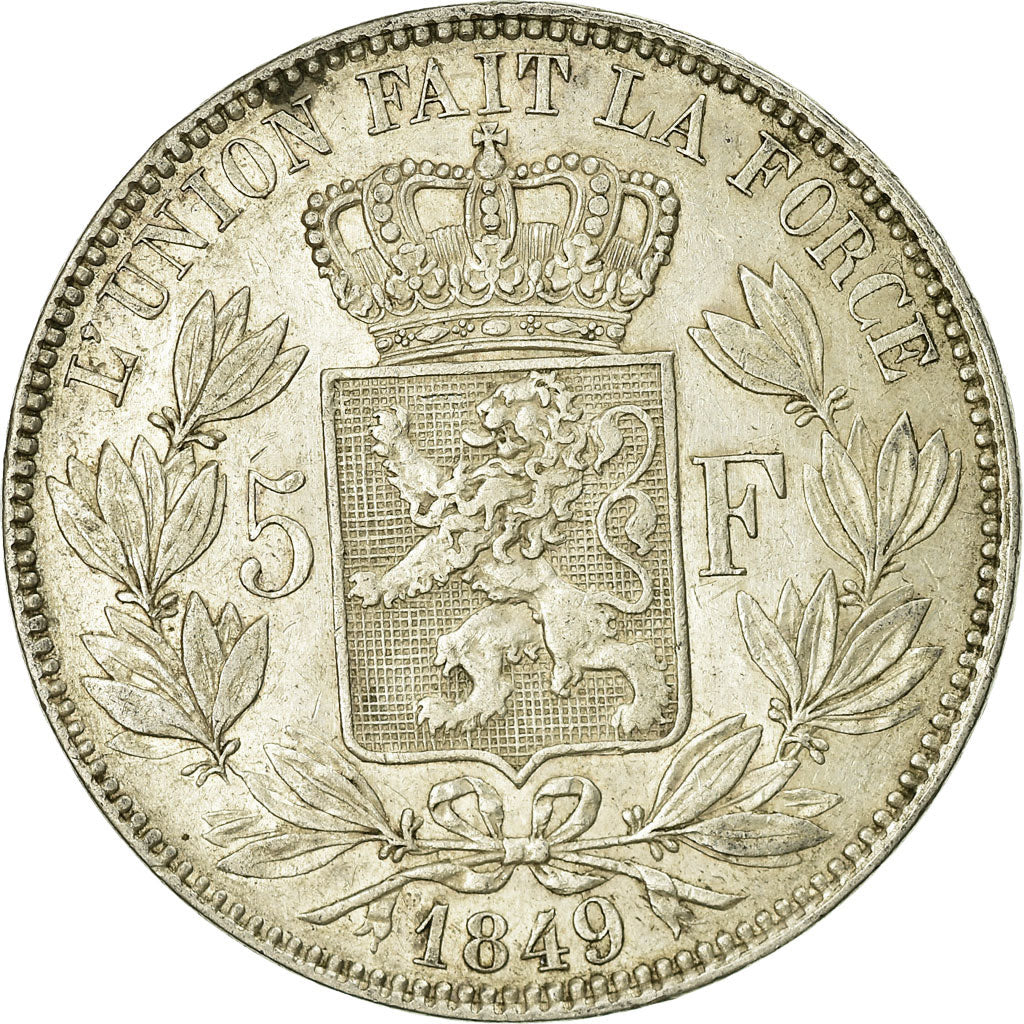 Coin, Belgium, Leopold I, 5 Francs, 5 Frank, 1849, VF(20-25), Silver, KM:17