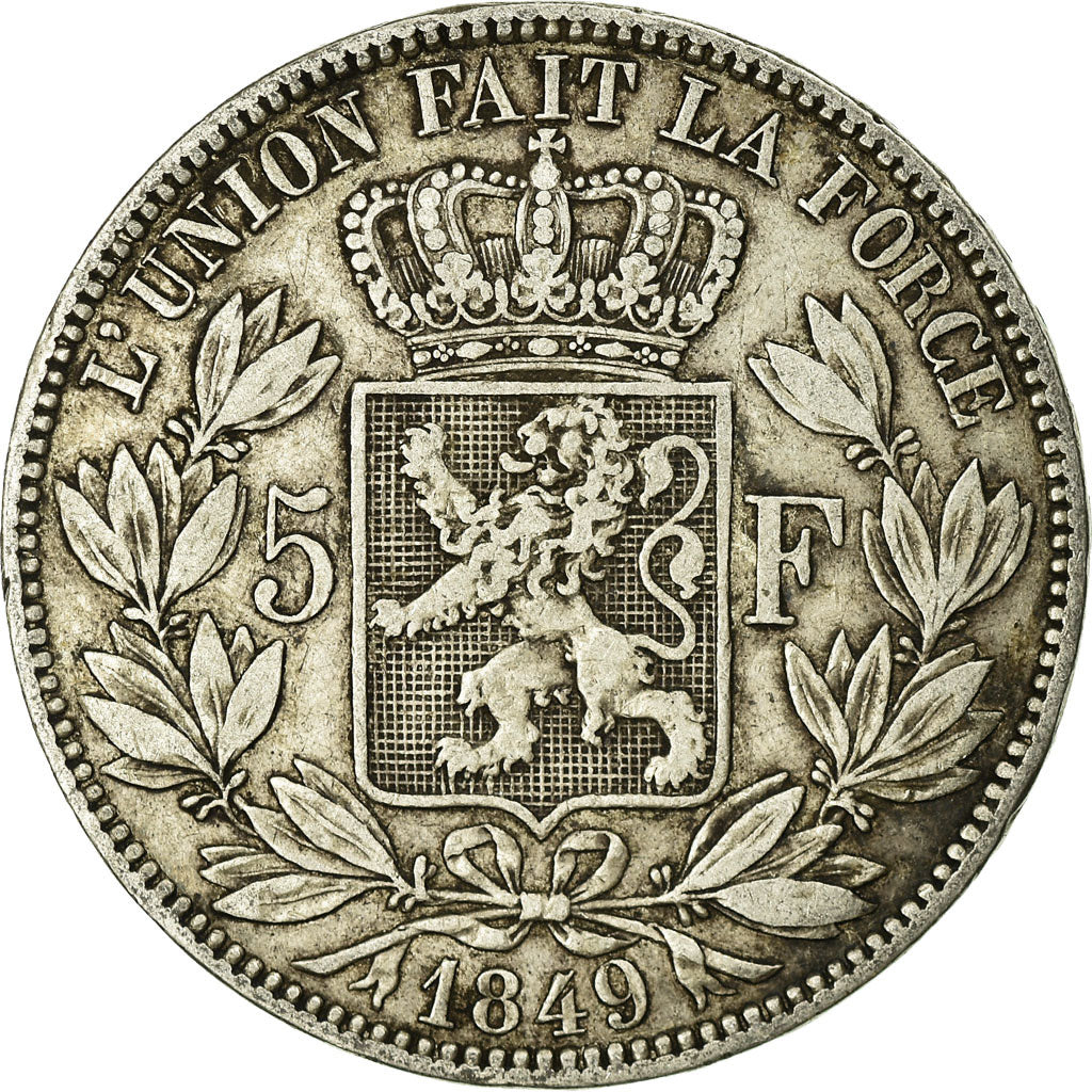 Monnaie, Belgique, Leopold I, 5 Francs, 5 Frank, 1849, TB, Argent, KM:17