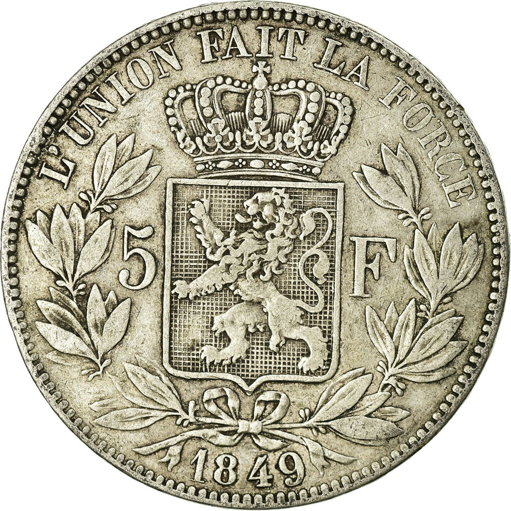 Monnaie, Belgique, Leopold I, 5 Francs, 5 Frank, 1849, TB, Argent, KM:17