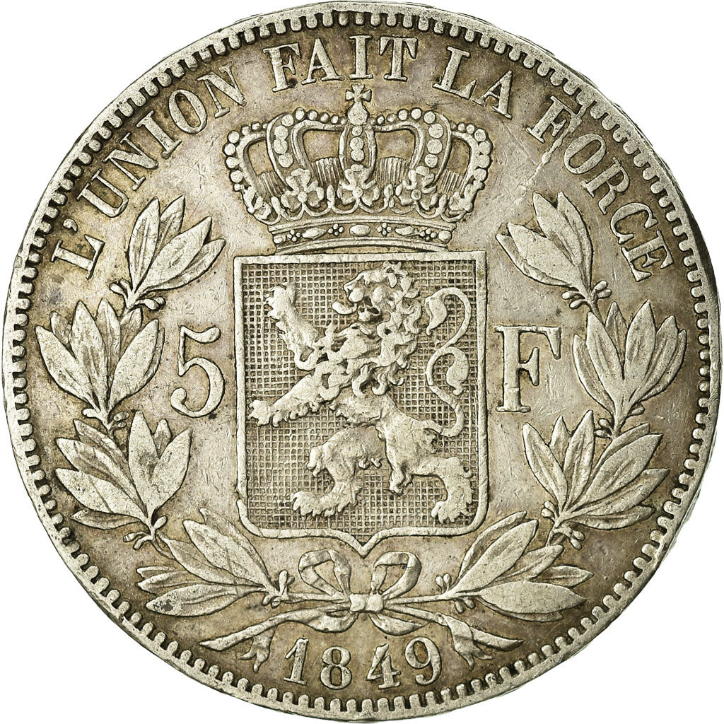 Coin, Belgium, Leopold I, 5 Francs, 5 Frank, 1849, VF(20-25), Silver, KM:17