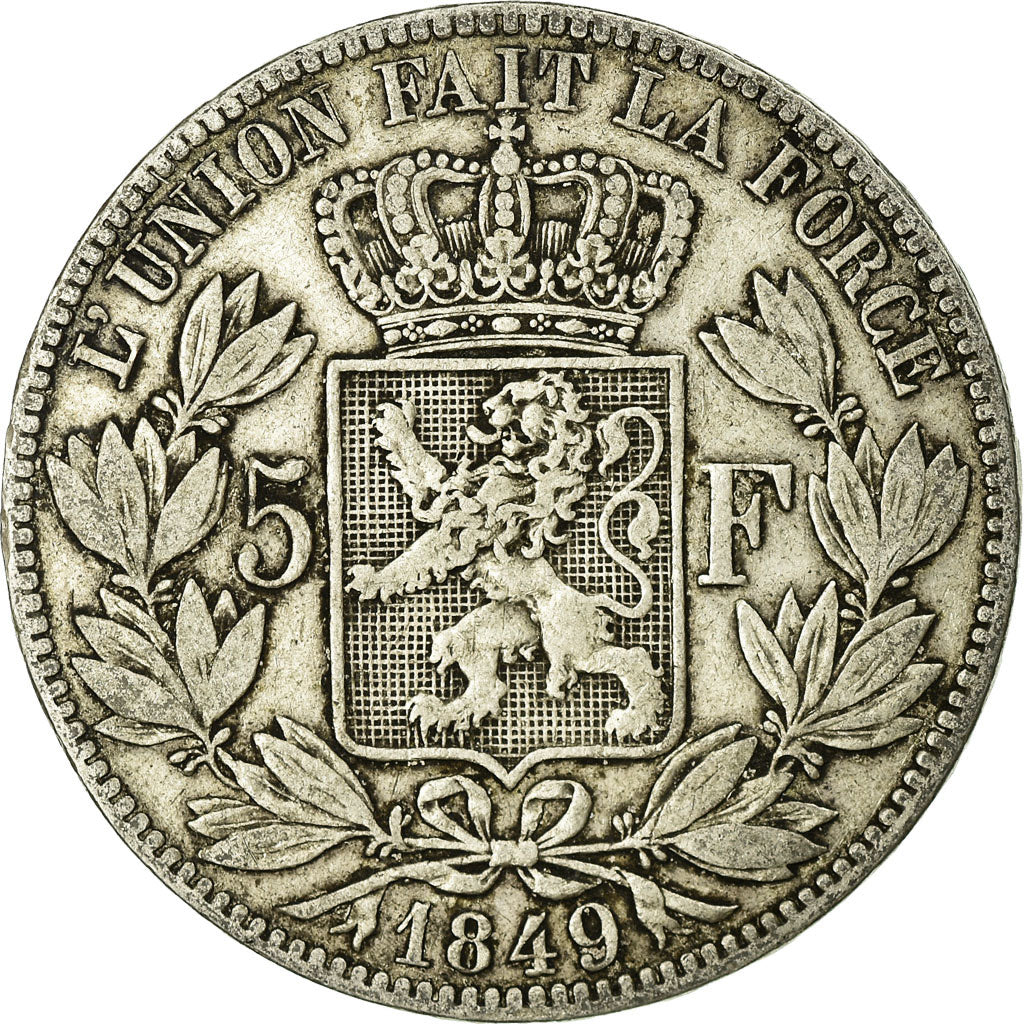 Coin, Belgium, Leopold I, 5 Francs, 5 Frank, 1849, VF(20-25), Silver, KM:17