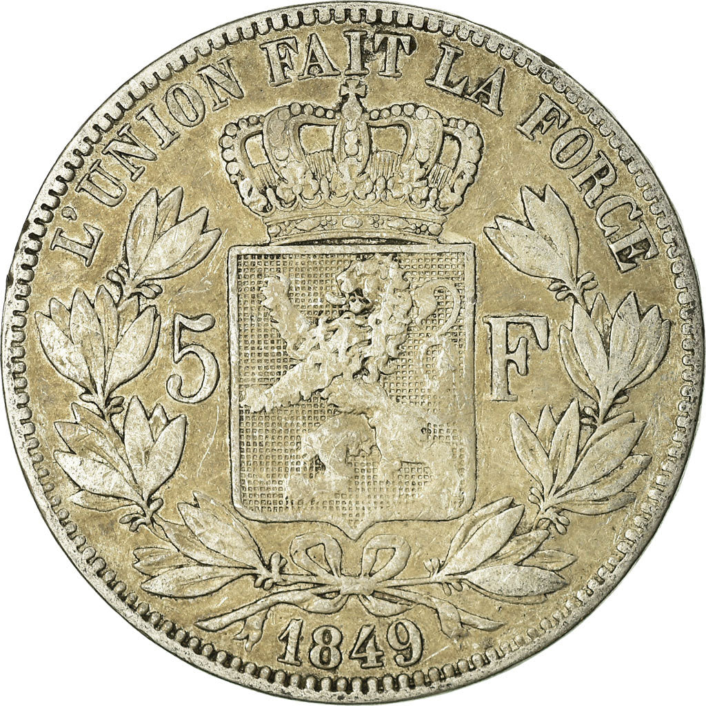 Coin, Belgium, Leopold I, 5 Francs, 5 Frank, 1849, VF(20-25), Silver, KM:17