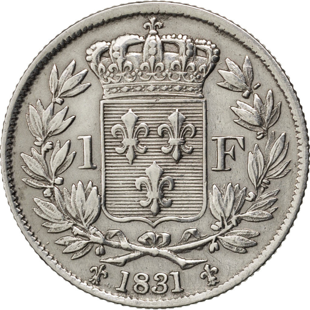 FRANCE, Franc, 1831, KM #28.1, AU(55-58), Silver, 23.3, Gadoury #451, 4.92