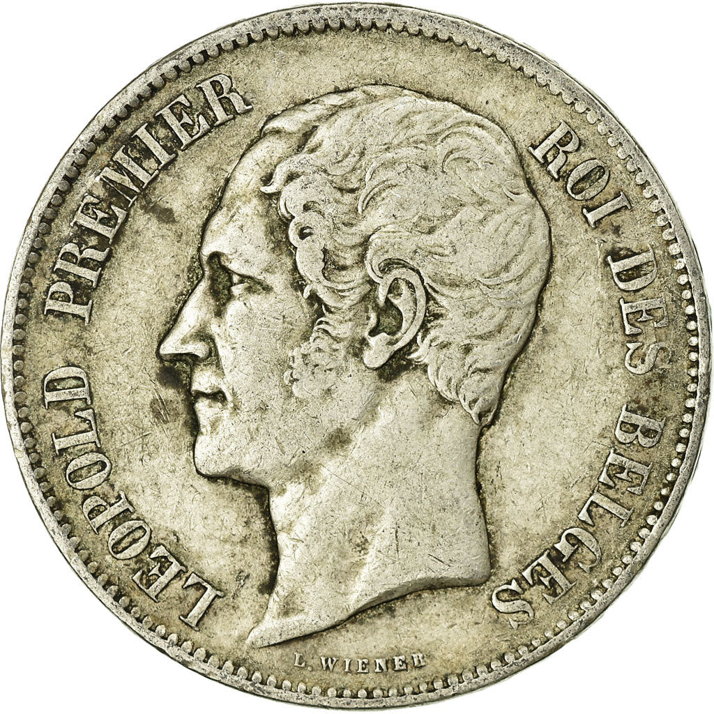 Moneta, Belgio, Leopold I, 5 Francs, 5 Frank, 1853, MB, Argento, KM:17