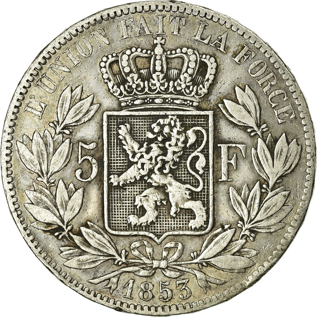 Monnaie, Belgique, Leopold I, 5 Francs, 5 Frank, 1853, TB, Argent, KM:17