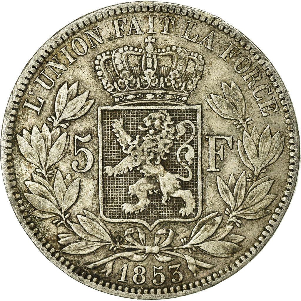 Monnaie, Belgique, Leopold I, 5 Francs, 5 Frank, 1853, TB, Argent, KM:17
