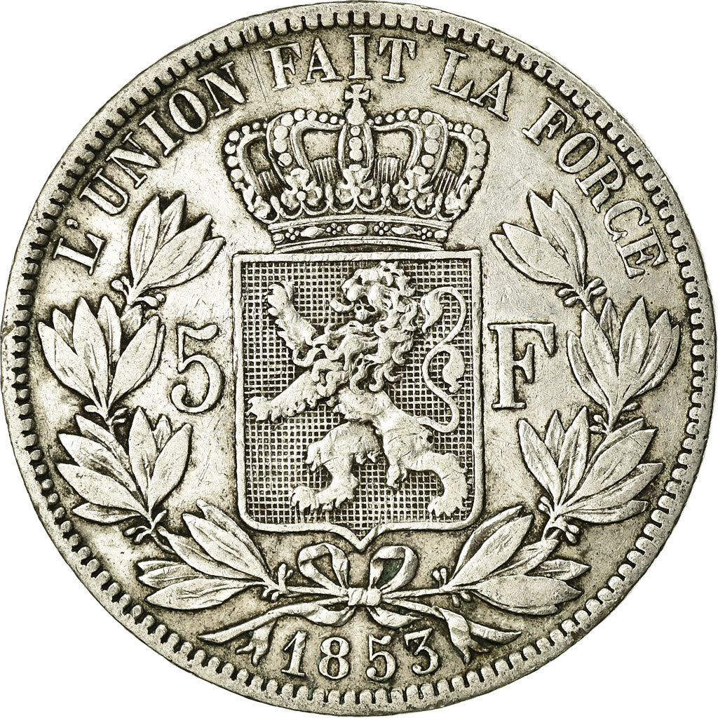 Monnaie, Belgique, Leopold I, 5 Francs, 5 Frank, 1853, TB, Argent, KM:17