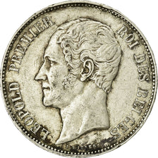 Moneta, Belgio, Leopold I, 5 Francs, 5 Frank, 1865, BB, Argento, KM:17
