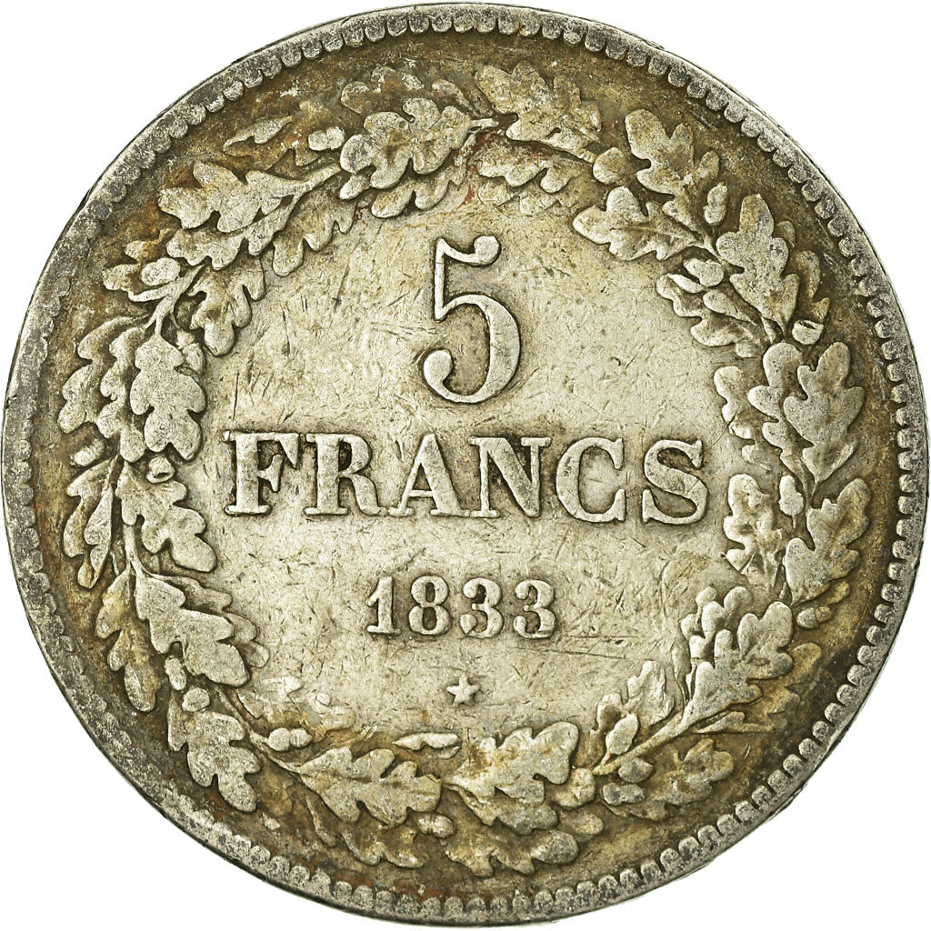 Monnaie, Belgique, Leopold I, 5 Francs, 5 Frank, 1833, TB+, Argent, KM:3.1
