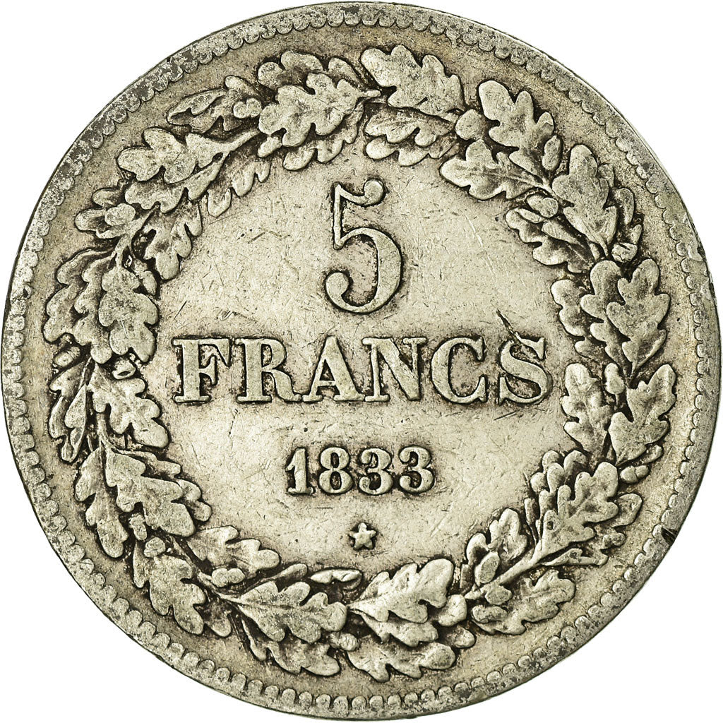 Monnaie, Belgique, Leopold I, 5 Francs, 5 Frank, 1833, TB+, Argent, KM:3.1
