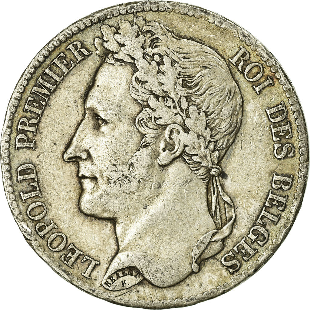 Coin, Belgium, Leopold I, 5 Francs, 5 Frank, 1833, VF(20-25), Silver, KM:3.1