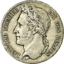 Coin, Belgium, Leopold I, 5 Francs, 5 Frank, 1833, VF(20-25), Silver, KM:3.1