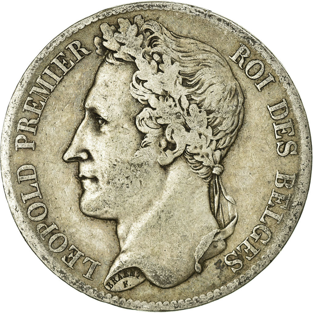 Moneta, Belgio, Leopold I, 5 Francs, 5 Frank, 1833, MB, Argento, KM:3.1