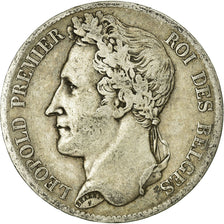 Moneta, Belgio, Leopold I, 5 Francs, 5 Frank, 1833, MB, Argento, KM:3.1