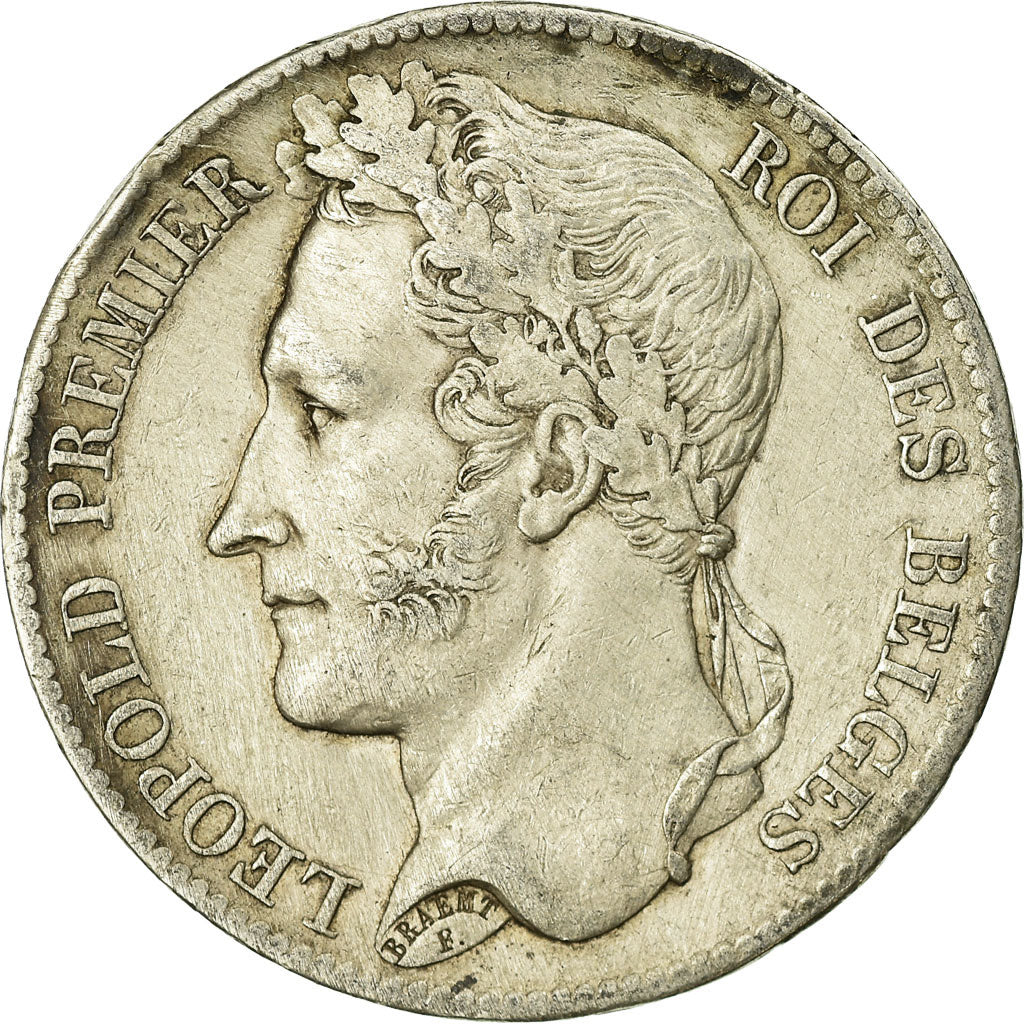 Coin, Belgium, Leopold I, 5 Francs, 5 Frank, 1833, EF(40-45), Silver, KM:3.1