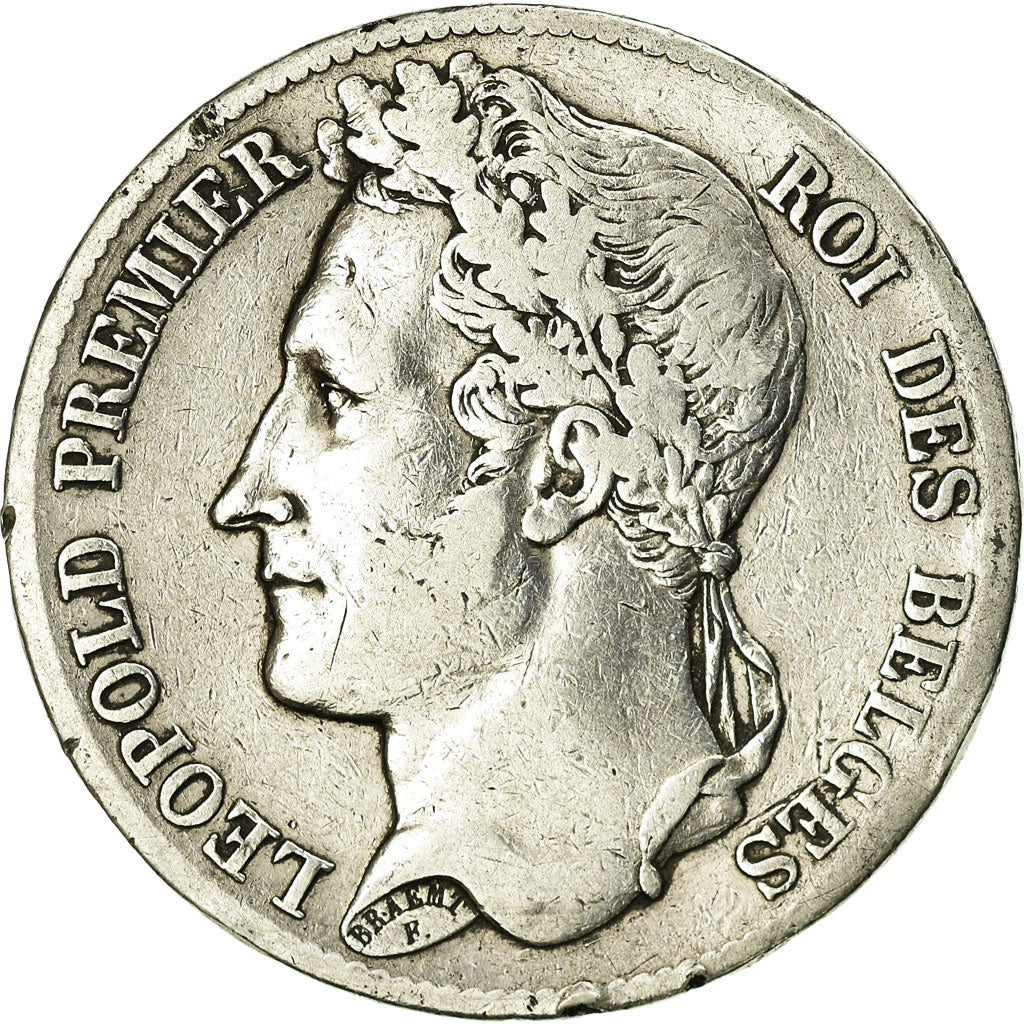 Moneta, Belgio, Leopold I, 5 Francs, 5 Frank, 1833, MB, Argento, KM:3.1
