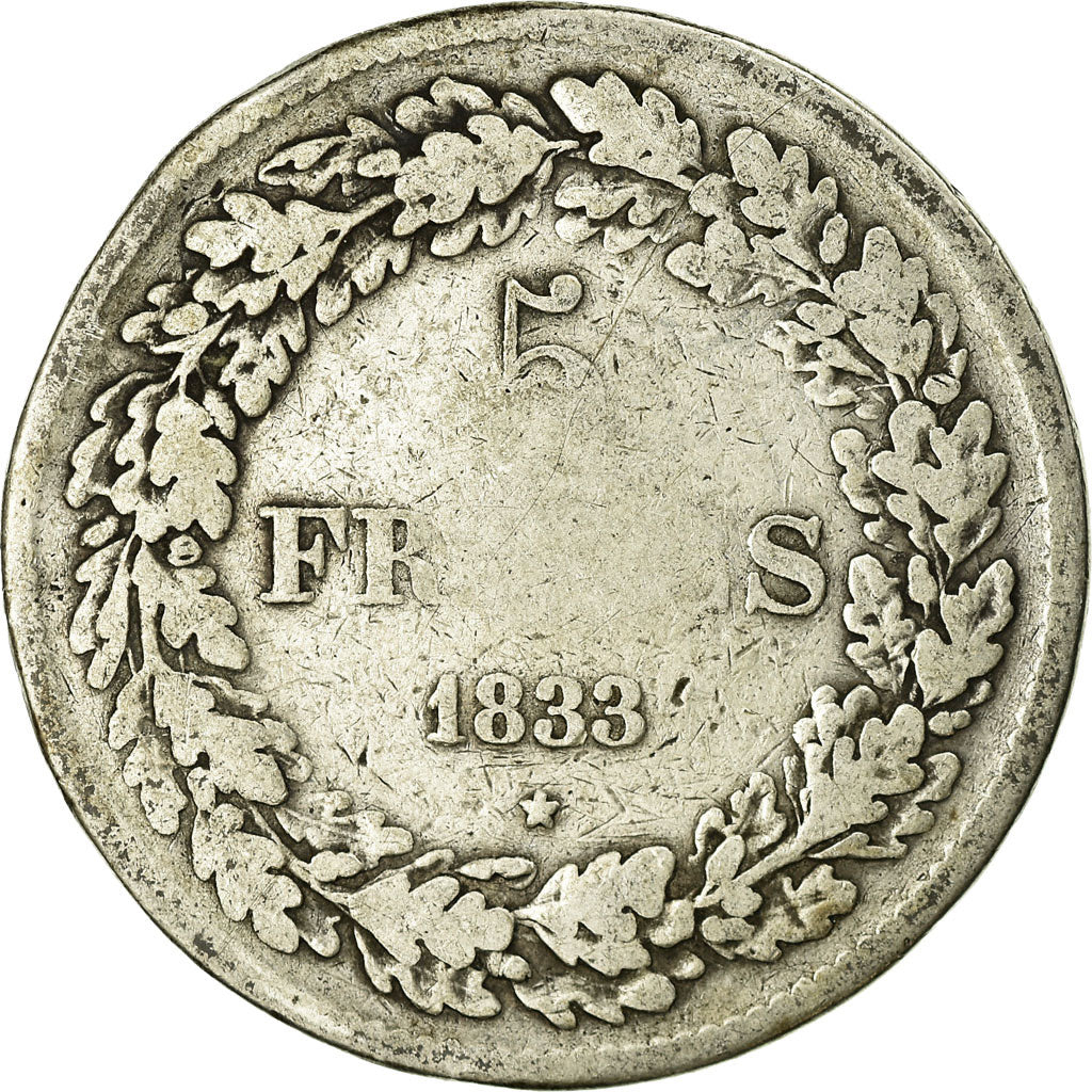 Coin, Belgium, Leopold I, 5 Francs, 5 Frank, 1833, VF(20-25), Silver, KM:3.1