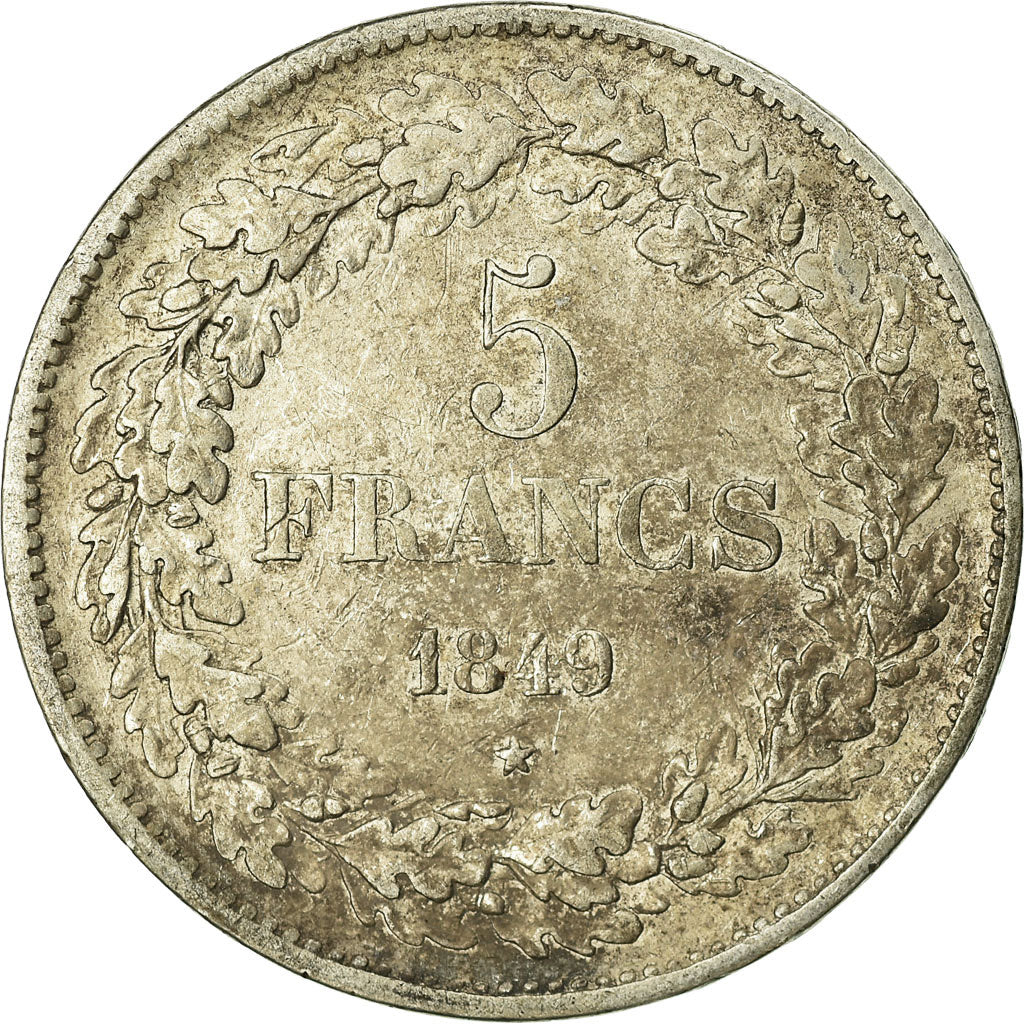 Coin, Belgium, Leopold I, 5 Francs, 5 Frank, 1849, EF(40-45), Silver, KM:3.2
