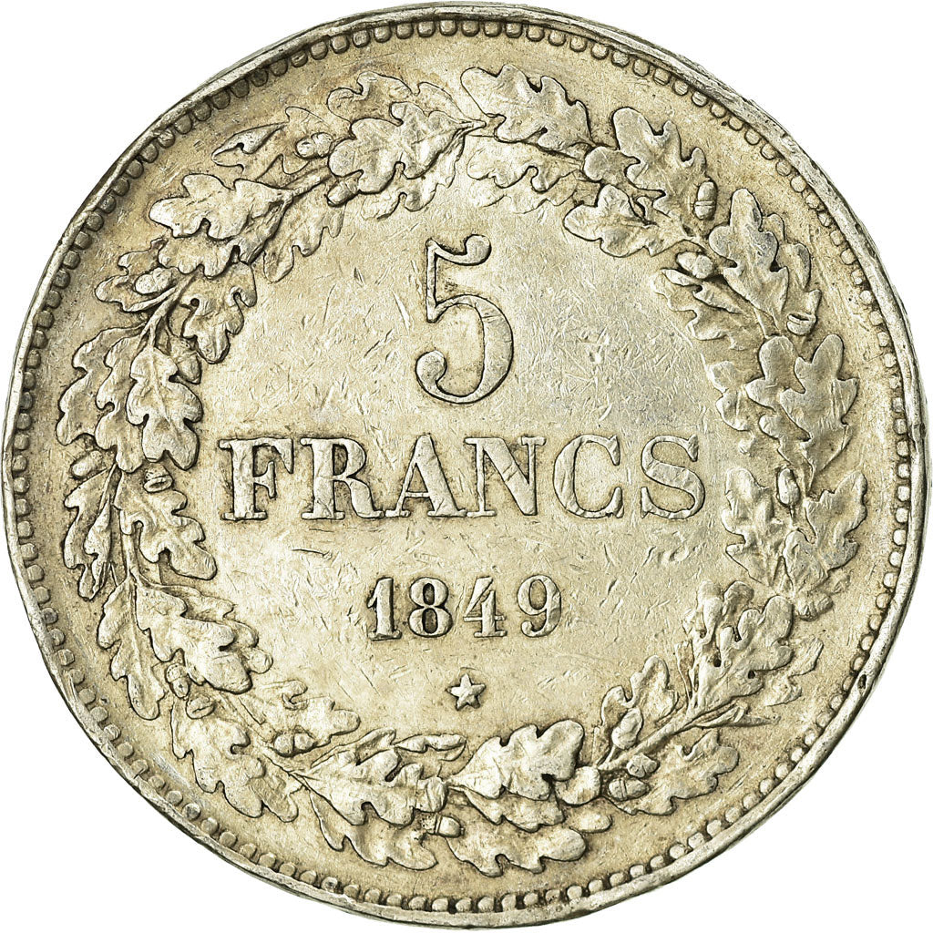 Coin, Belgium, Leopold I, 5 Francs, 5 Frank, 1849, EF(40-45), Silver, KM:3.2