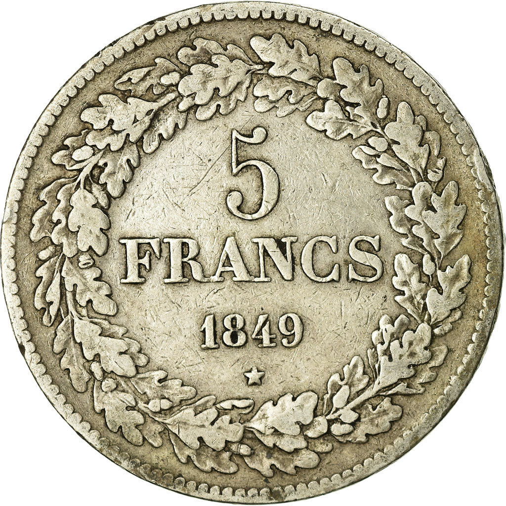 Coin, Belgium, Leopold I, 5 Francs, 5 Frank, 1849, VF(30-35), Silver, KM:3.2