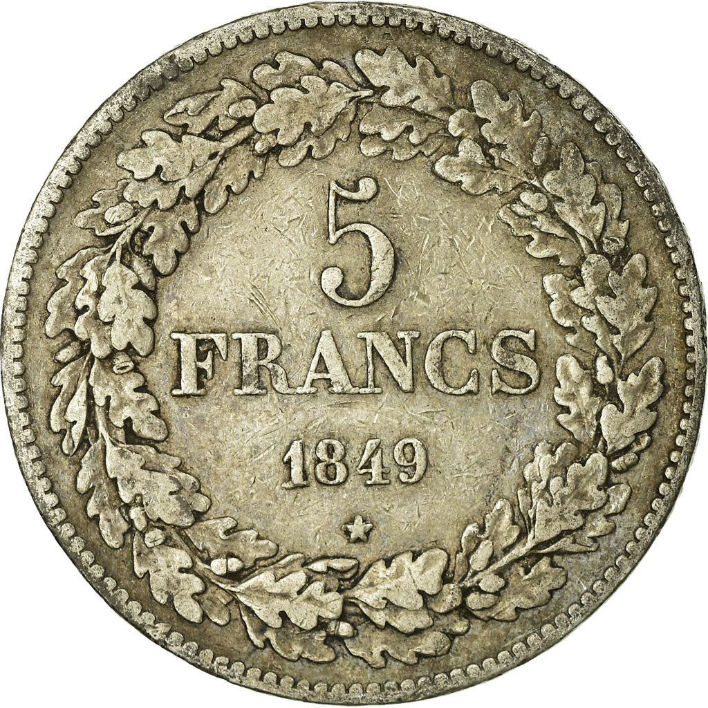 Coin, Belgium, Leopold I, 5 Francs, 5 Frank, 1849, VF(30-35), Silver, KM:3.2