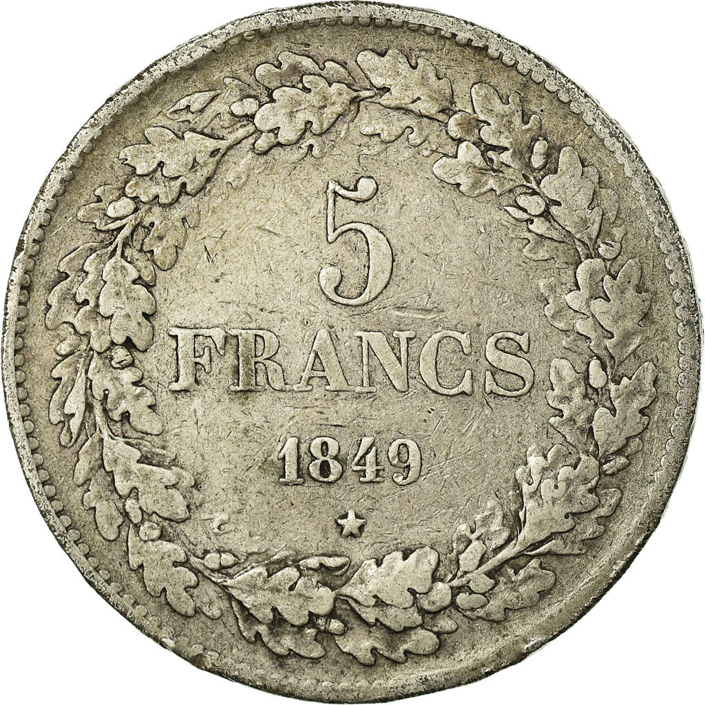 Coin, Belgium, Leopold I, 5 Francs, 5 Frank, 1849, VF(30-35), Silver, KM:3.2