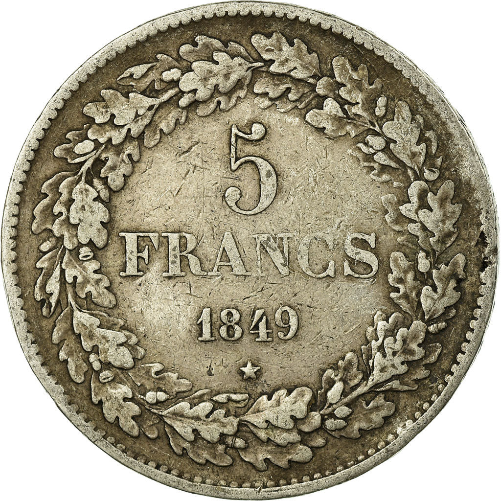Coin, Belgium, Leopold I, 5 Francs, 5 Frank, 1849, VF(30-35), Silver, KM:3.2
