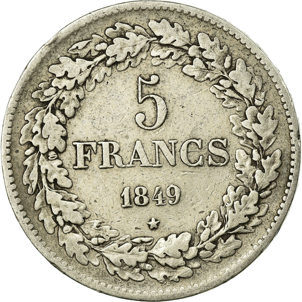 Coin, Belgium, Leopold I, 5 Francs, 5 Frank, 1849, VF(30-35), Silver, KM:3.2