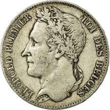 Moneda, Bélgica, Leopold I, 5 Francs, 5 Frank, 1849, BC+, Plata, KM:3.2