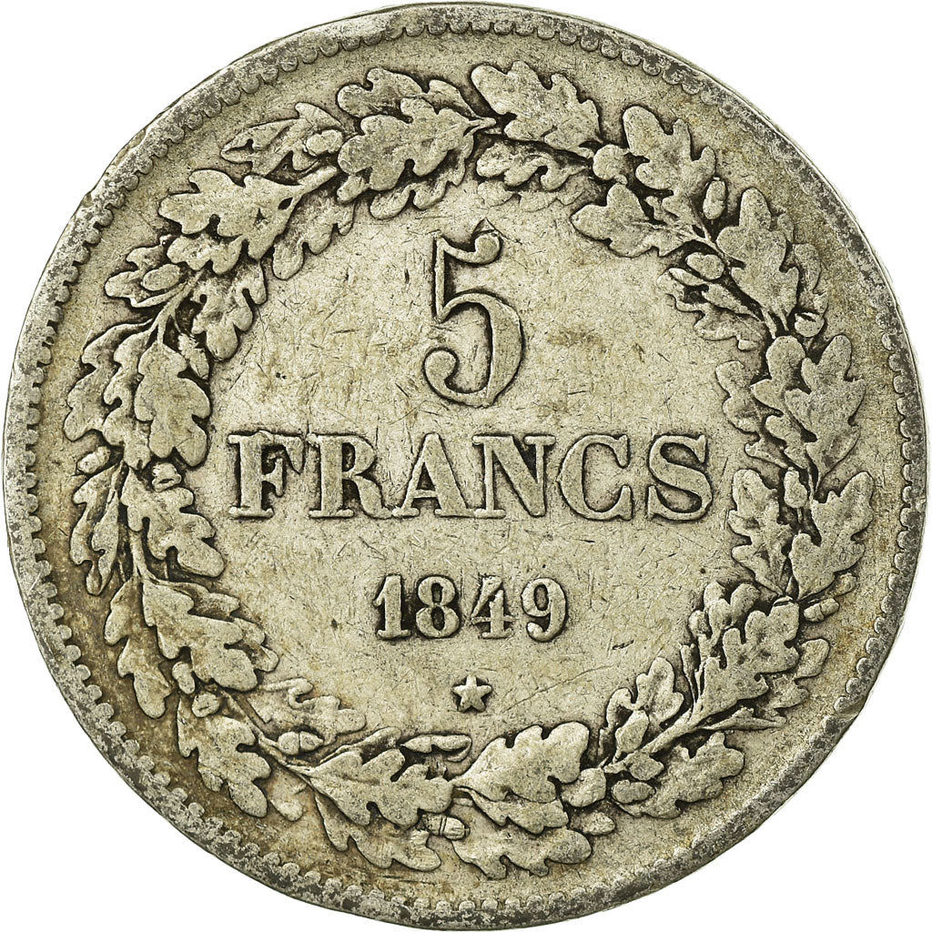 Coin, Belgium, Leopold I, 5 Francs, 5 Frank, 1849, VF(20-25), Silver, KM:3.2