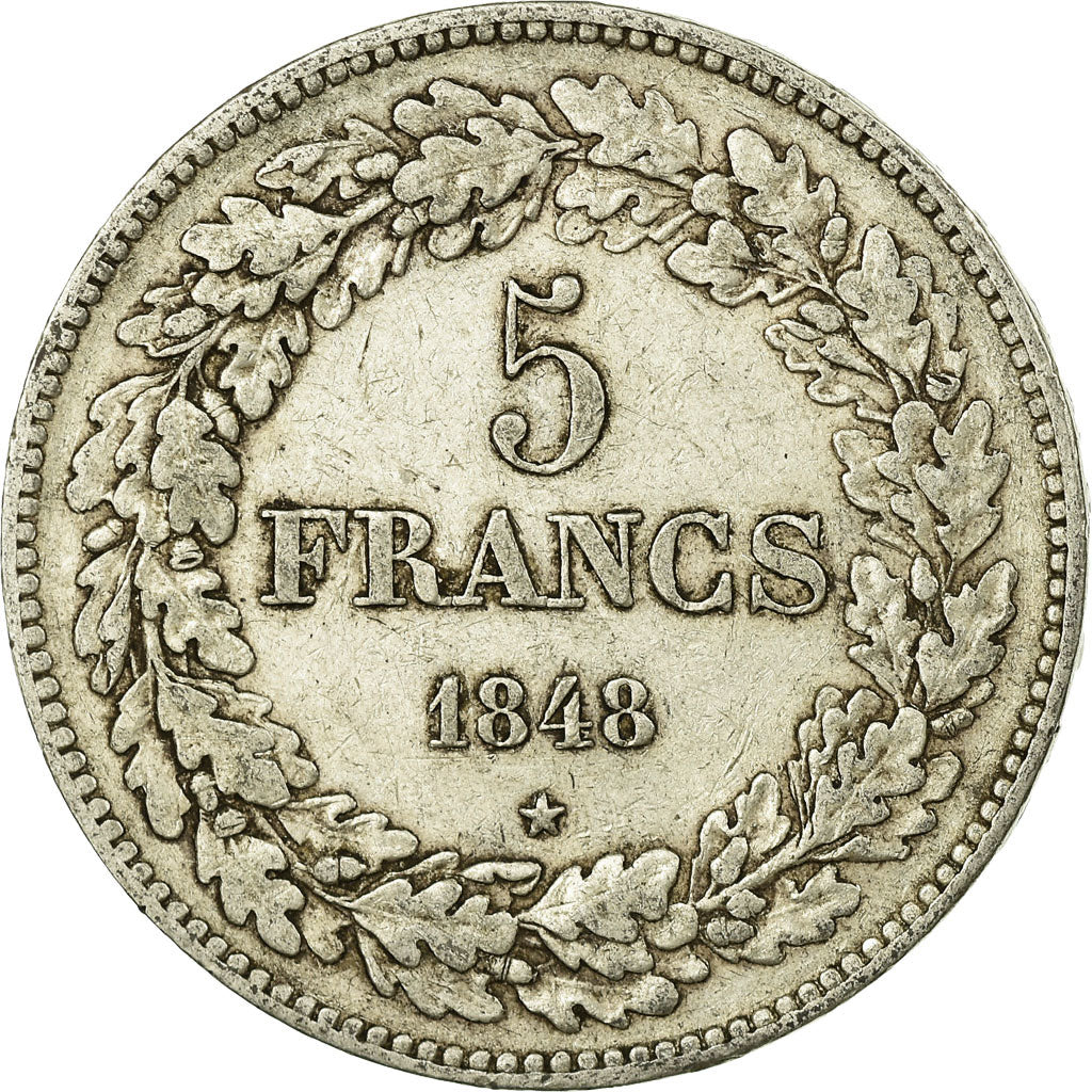 Coin, Belgium, Leopold I, 5 Francs, 5 Frank, 1848, EF(40-45), Silver, KM:3.2