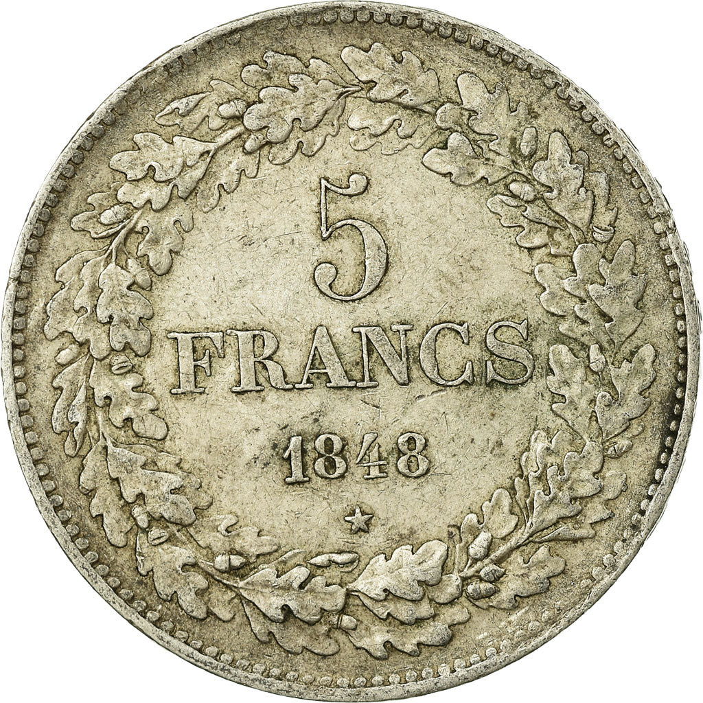Coin, Belgium, Leopold I, 5 Francs, 5 Frank, 1848, VF(30-35), Silver, KM:3.2