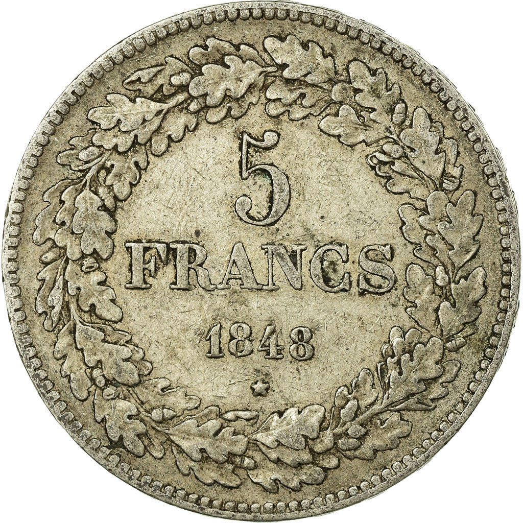 Coin, Belgium, Leopold I, 5 Francs, 5 Frank, 1848, VF(30-35), Silver, KM:3.2