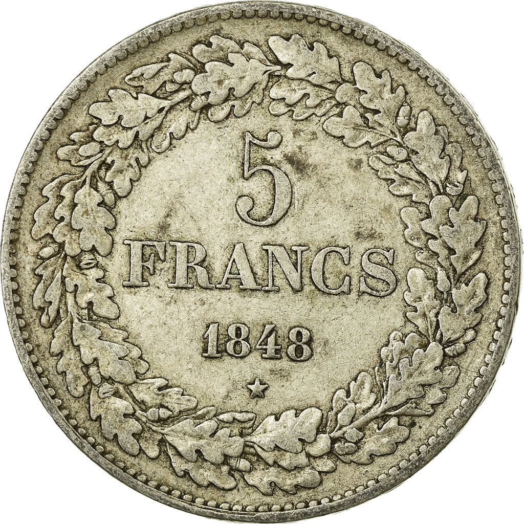 Coin, Belgium, Leopold I, 5 Francs, 5 Frank, 1848, VF(20-25), Silver, KM:3.2