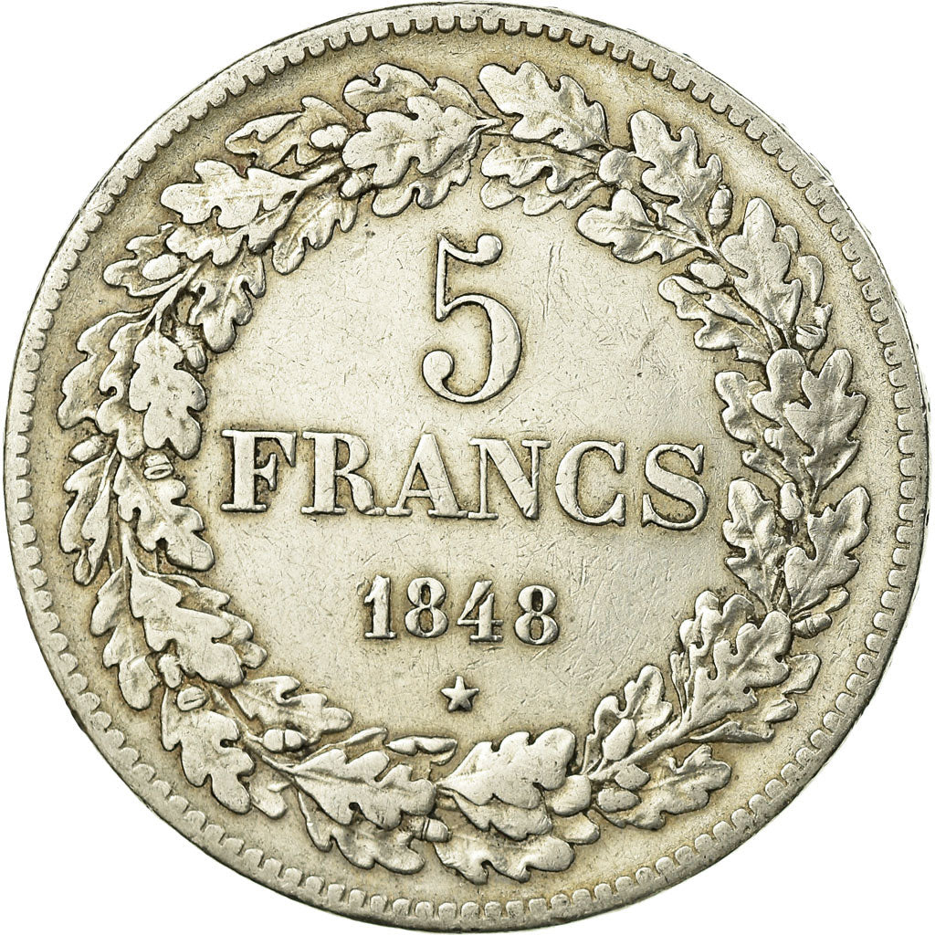 Coin, Belgium, Leopold I, 5 Francs, 5 Frank, 1848, VF(20-25), Silver, KM:3.2