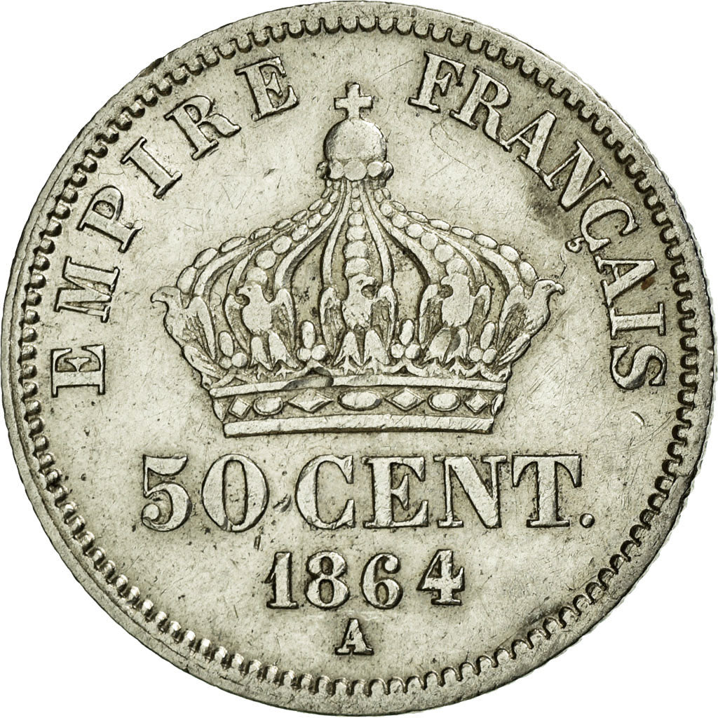 Monnaie, France, Napoleon III, Napoléon III, 50 Centimes, 1864, Paris, TTB+