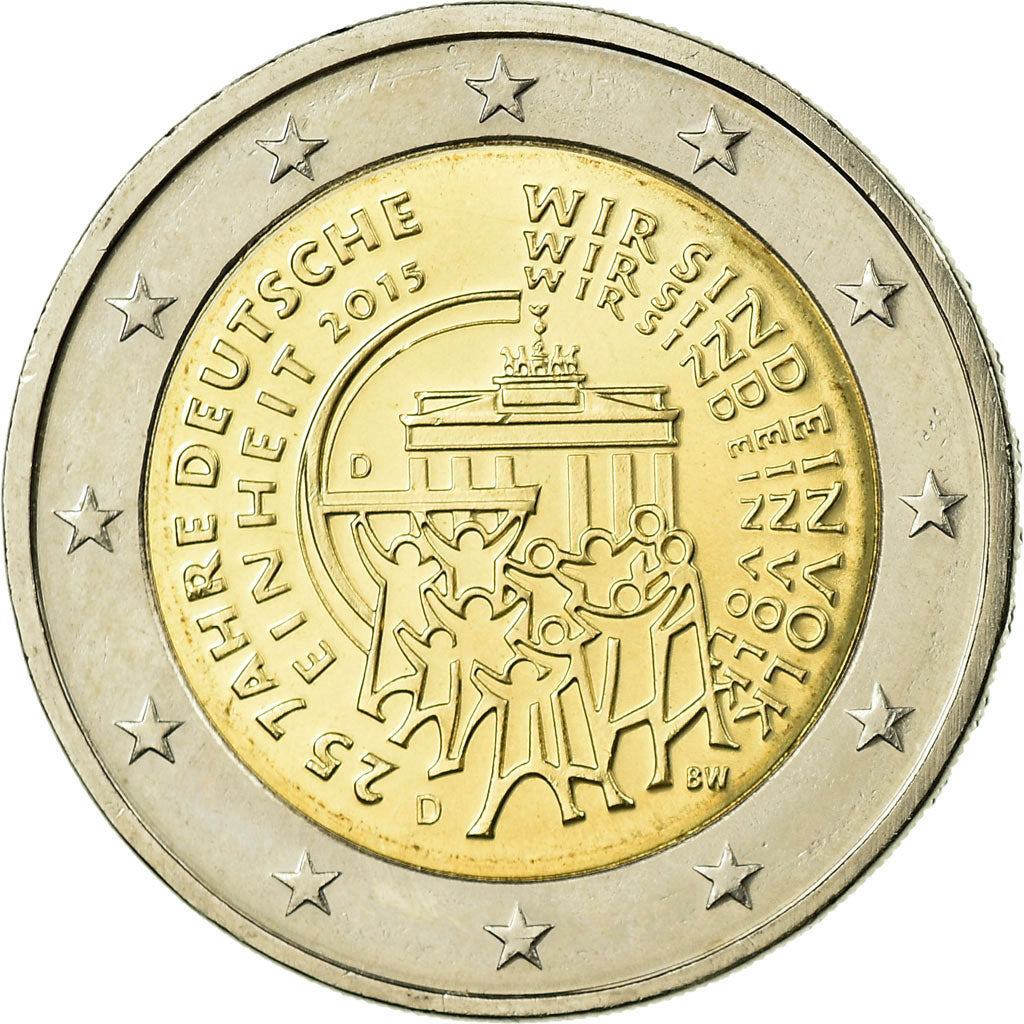 GERMANY - FEDERAL REPUBLIC, 2 Euro, 25 Ans de la Réunification Allemande, 2015