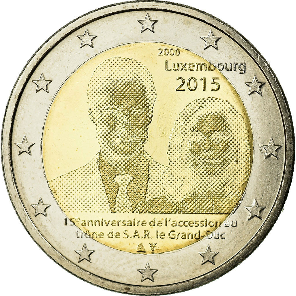 Lussemburgo, 2 Euro, 15th anniversary du couronnement du grand duc Henri, 2015