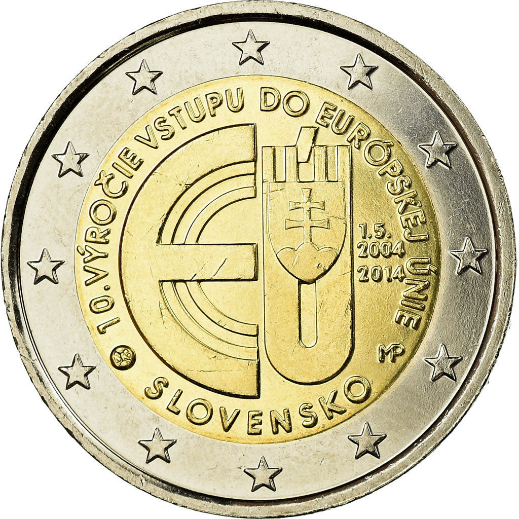 Slovaquie, 2 Euro, 10ème anniversaire de l adhesion à l' UE, 2014, SUP