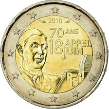 France, 2 Euro, 70 ans appel du 18 juin 1940, 2010, SUP, Bi-Metallic, KM:1676