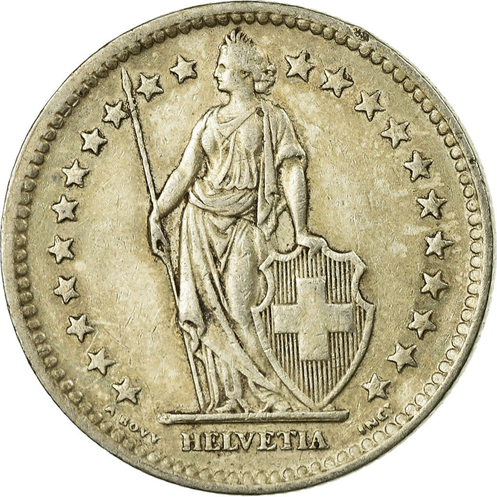Coin, Switzerland, 2 Francs, 1944, Bern, VF(30-35), Silver, KM:21