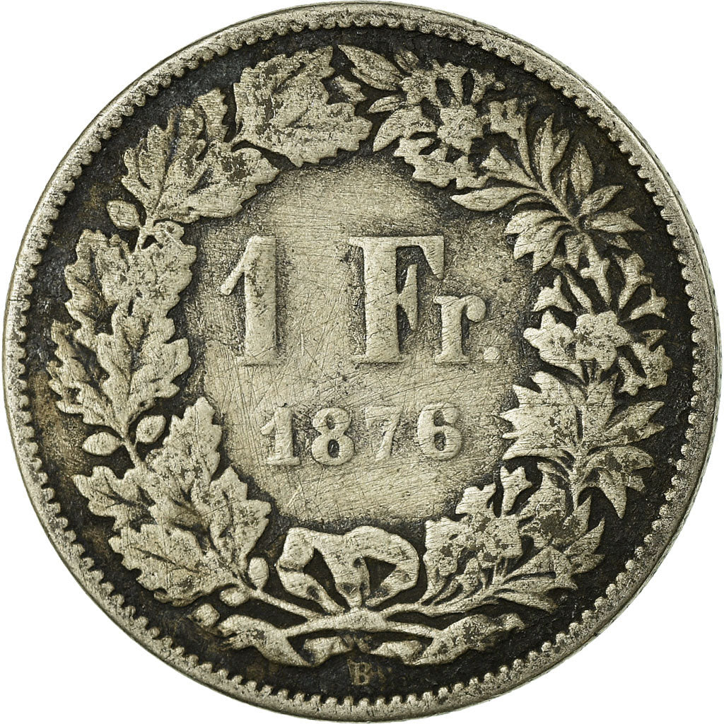 Coin, Switzerland, Franc, 1876, Bern, F(12-15), Silver, KM:24