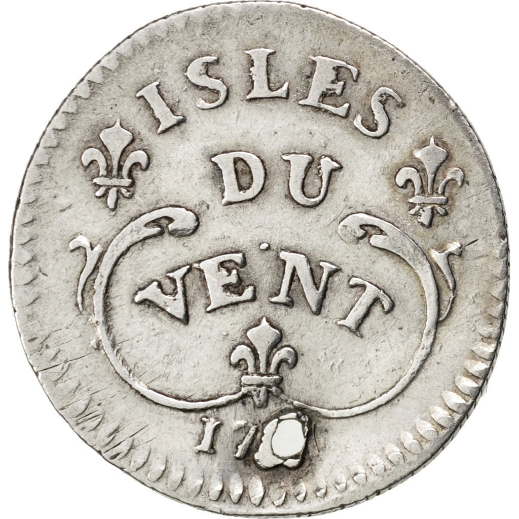 WINDWARD ISLANDS, 12 Sols, 1731, La Rochelle, KM #2, EF(40-45), Silver,...