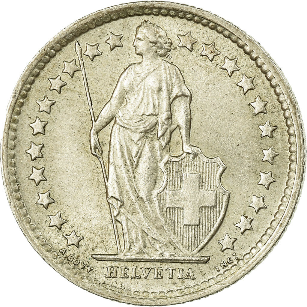 Coin, Switzerland, 1/2 Franc, 1959, Bern, AU(55-58), Silver, KM:23
