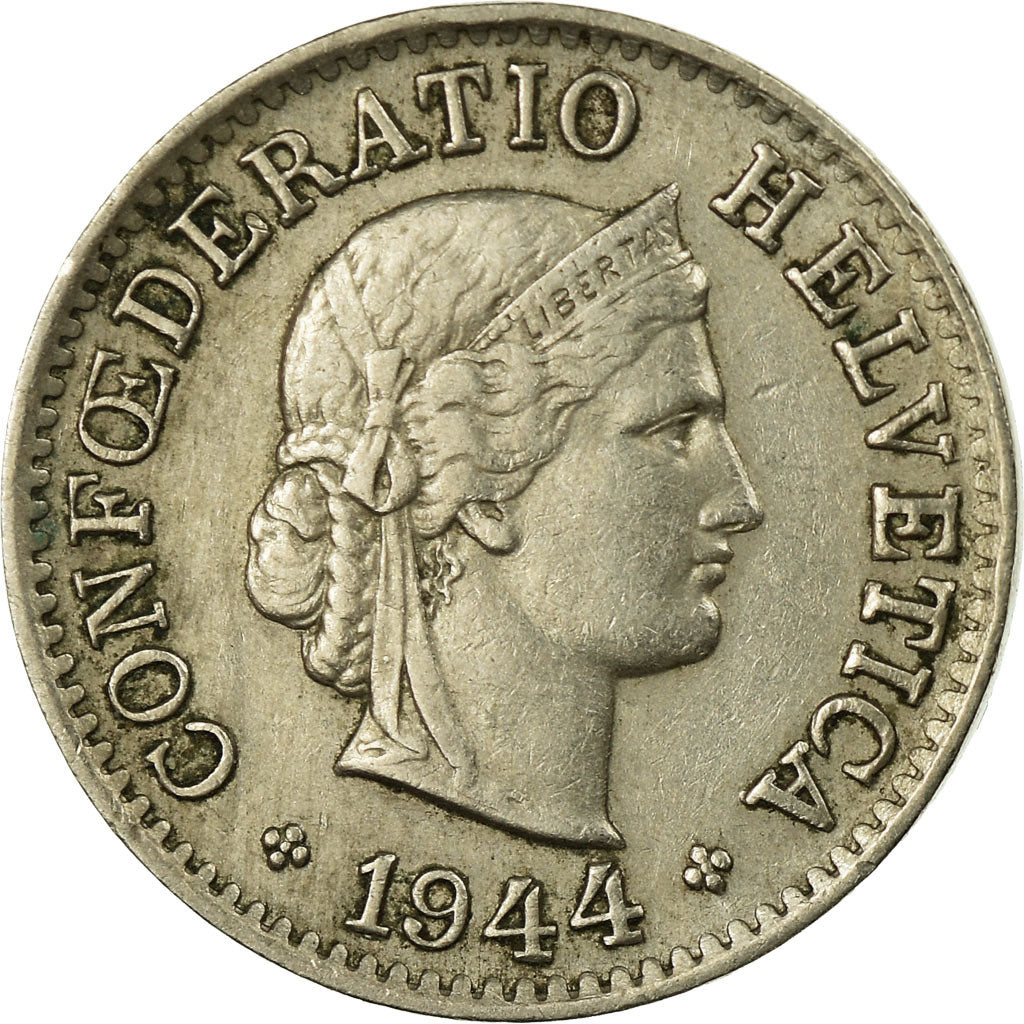 Münze, Schweiz, 5 Rappen, 1944, Bern, SS+, Copper-nickel, KM:26
